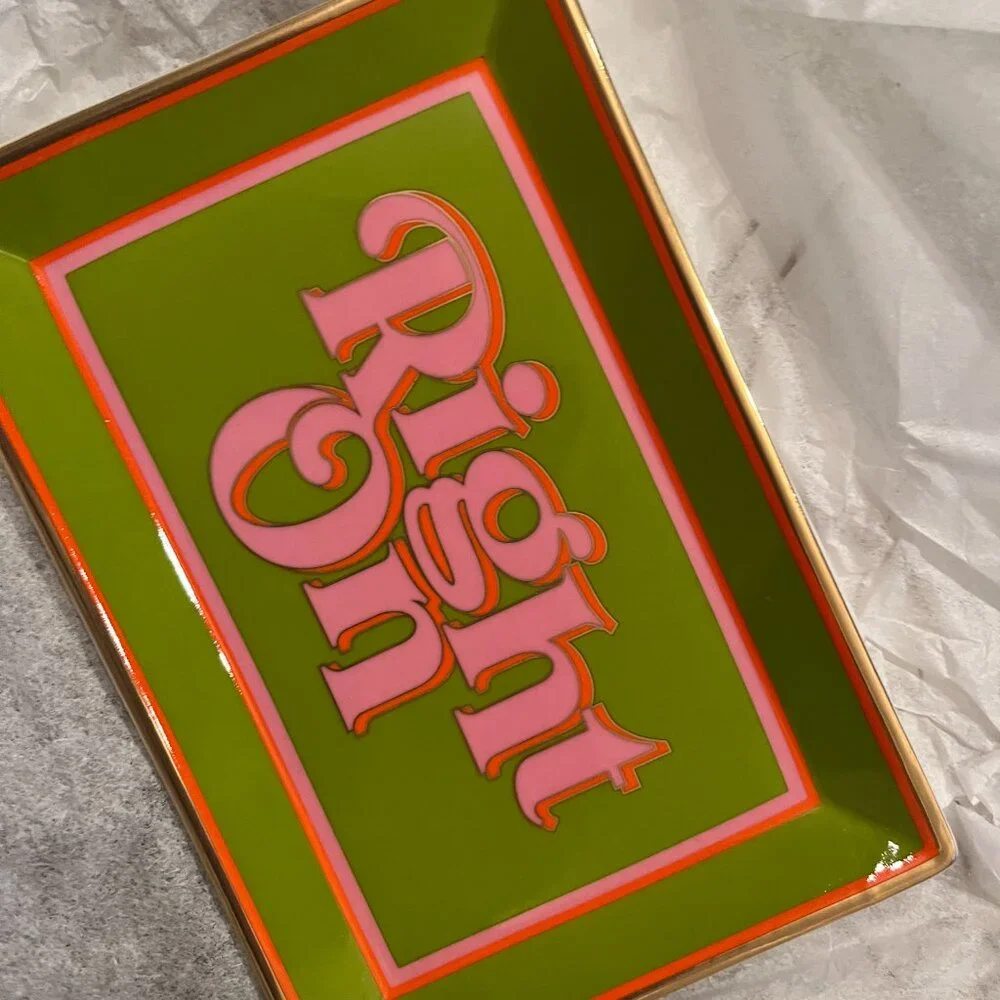 Jonathan Adler Right‎ On Rectangle Tray Deep Thoughts Porcelain Decor